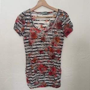y2k sheer striped top